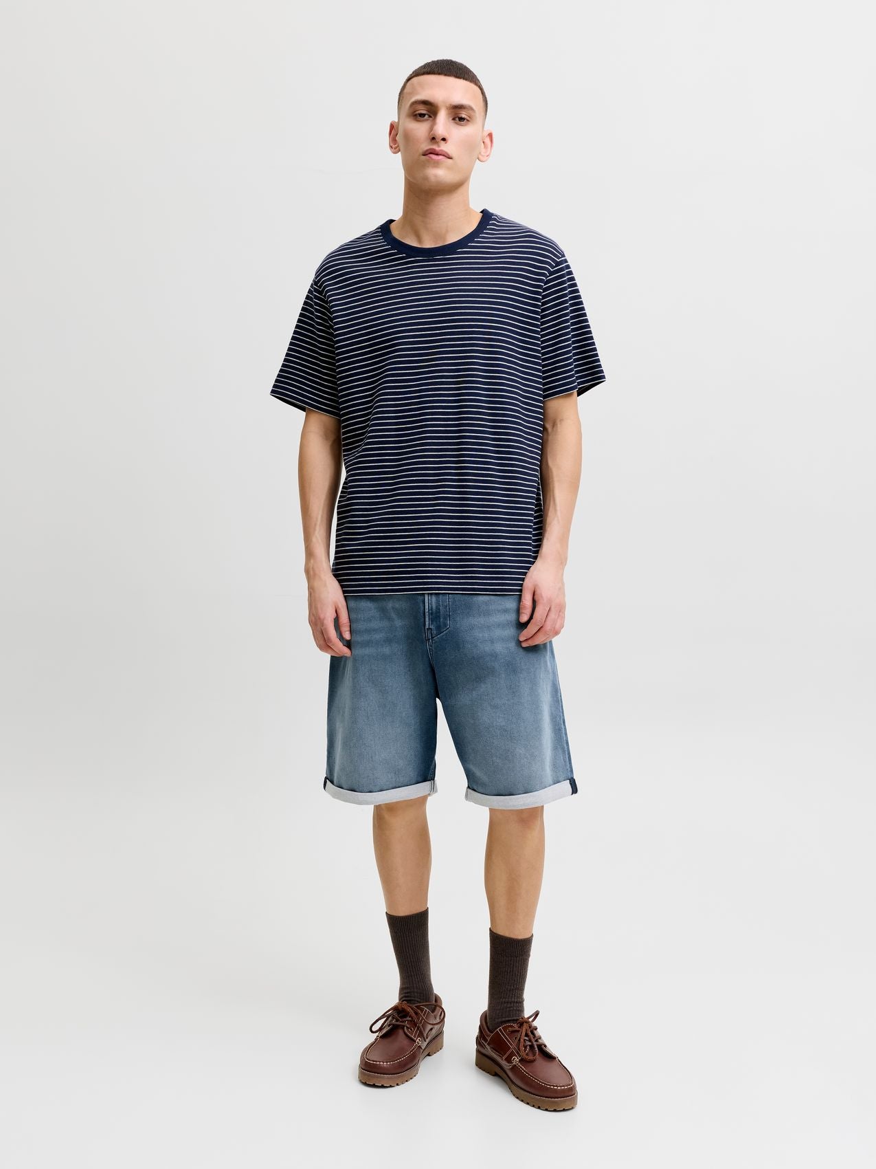 JACK & JONES Jeans-Shorts mit umgeschlagenen Saum
