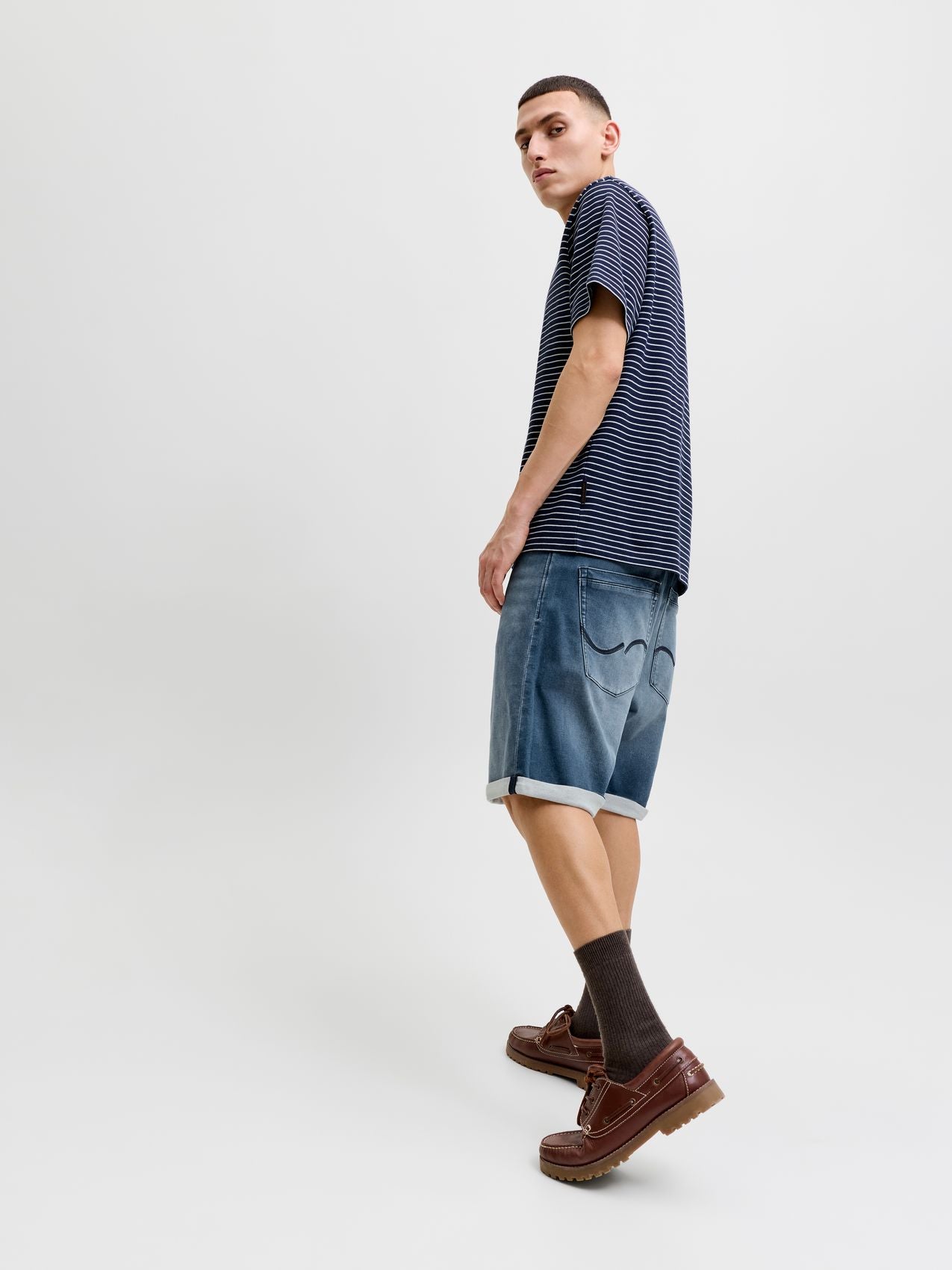 JACK & JONES Jeans-Shorts mit umgeschlagenen Saum