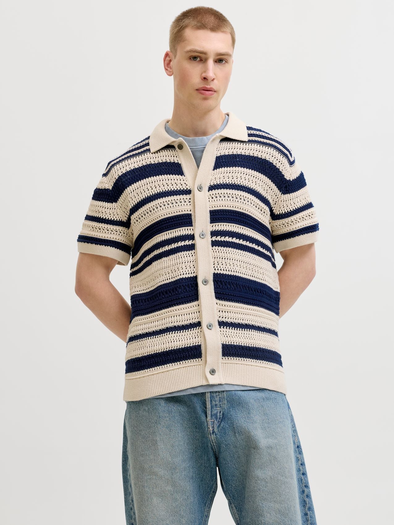 JACK & JONES JPRBLUHAMILTON BUTTON THROUGH POLO SS