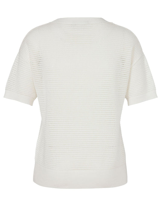 FRAPP Pullover V-Ausschnitt 1/2 Arm Struktur