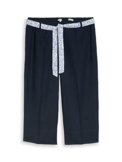 Plus Size - Culotte Hose mit Leinenanteil