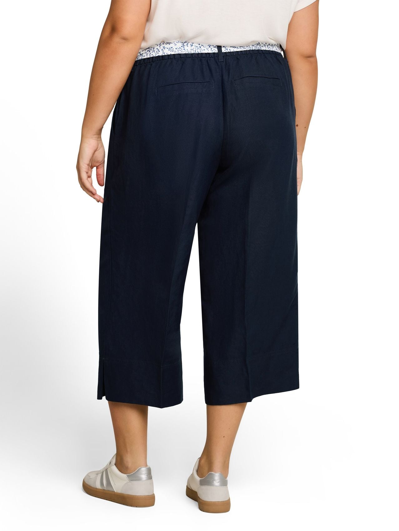 Plus Size - Culotte Hose mit Leinenanteil