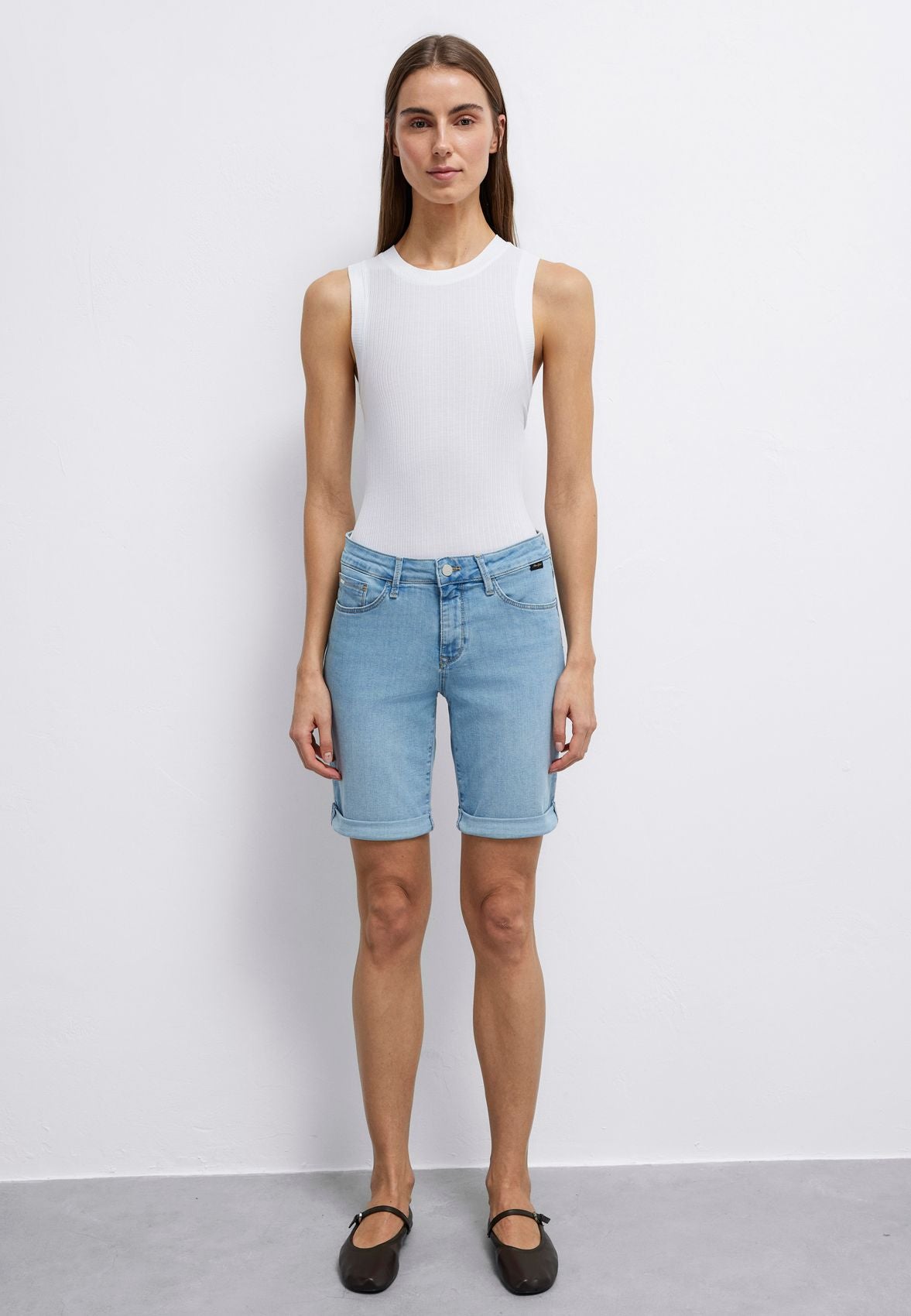 Jeans-Bermuda mit Umschlag "ALEXIS"