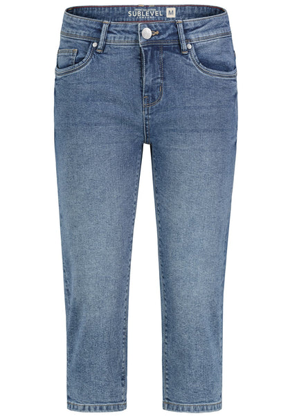 SUBLEVEL Damen, Kurze Hose Denim, middle blue denim M267 M
