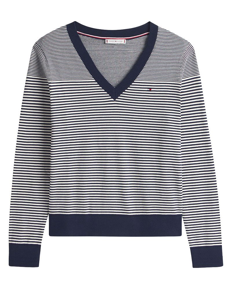TOMMY HILFIGER Feinstrick-Pullover mit V-Ausschnitt