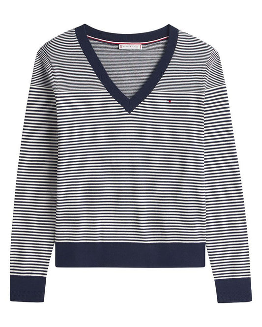 TOMMY HILFIGER Feinstrick-Pullover mit V-Ausschnitt