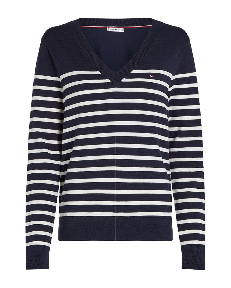 TOMMY HILFIGER Feinstrick-Pullover mit V-Ausschnitt