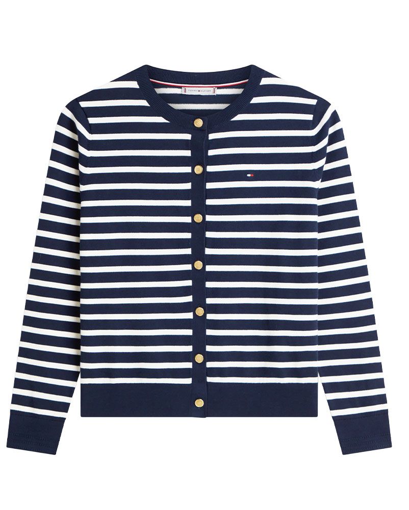 TOMMY HILFIGER Rundhals-Cardigan aus Feinstrick-Jersey