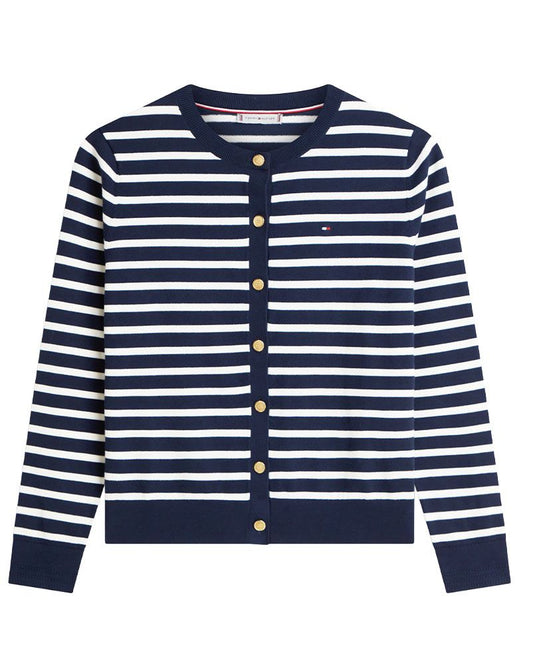 TOMMY HILFIGER Rundhals-Cardigan aus Feinstrick-Jersey
