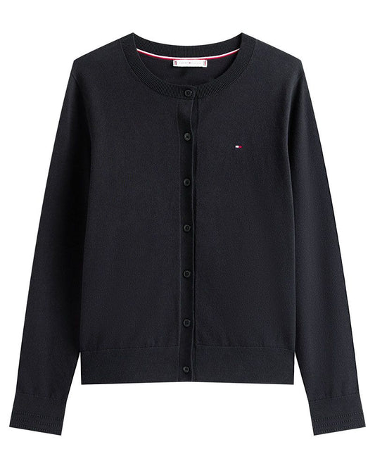 TOMMY HILFIGER Rundhals-Cardigan aus Feinstrick-Jersey