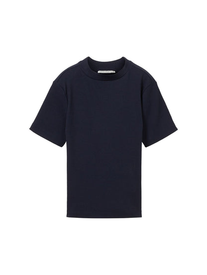 TOM TAILOR Cropped T-Shirt mit Rippstruktur 176