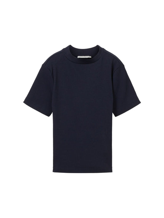 TOM TAILOR Cropped T-Shirt mit Rippstruktur 176