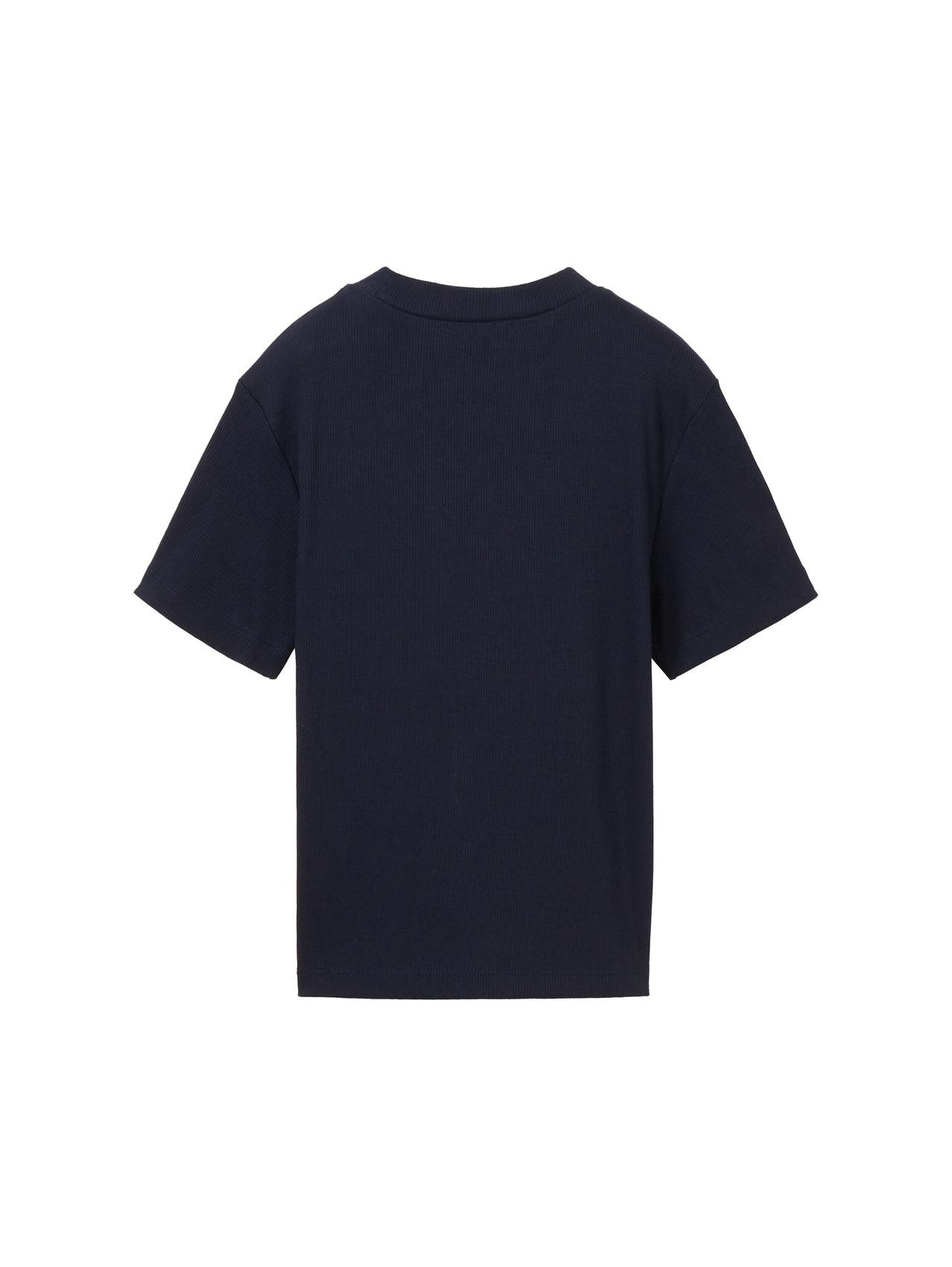 TOM TAILOR Cropped T-Shirt mit Rippstruktur