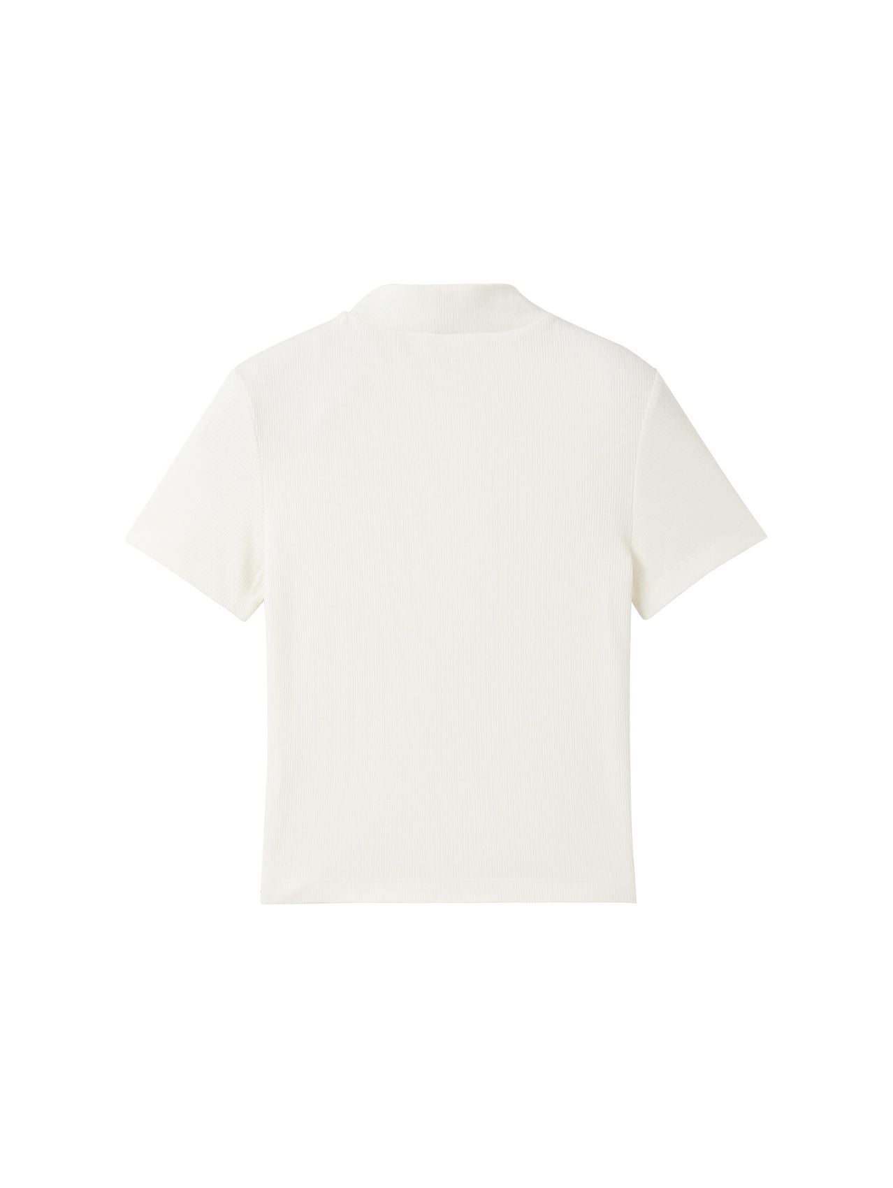TOM TAILOR Cropped T-Shirt mit Rippstruktur