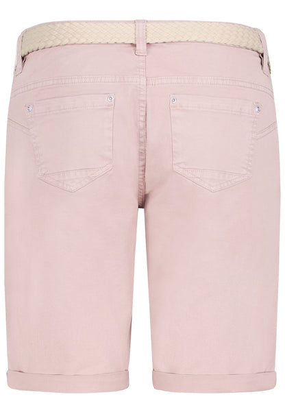 Jeans-Bermuda mit Flechtgürtel