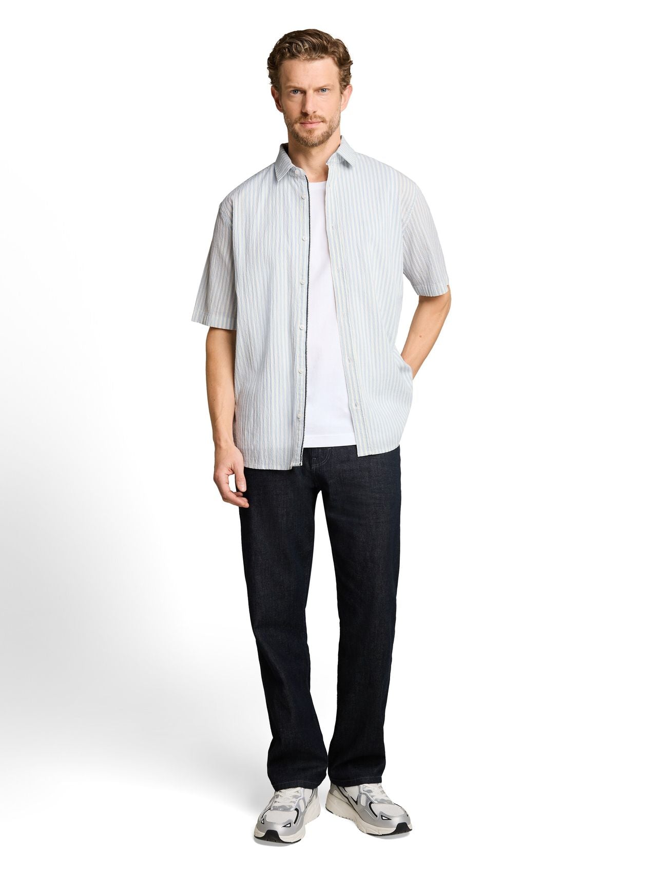 TOM TAILOR Comfort Fit Seersucker Kurzarmhemd