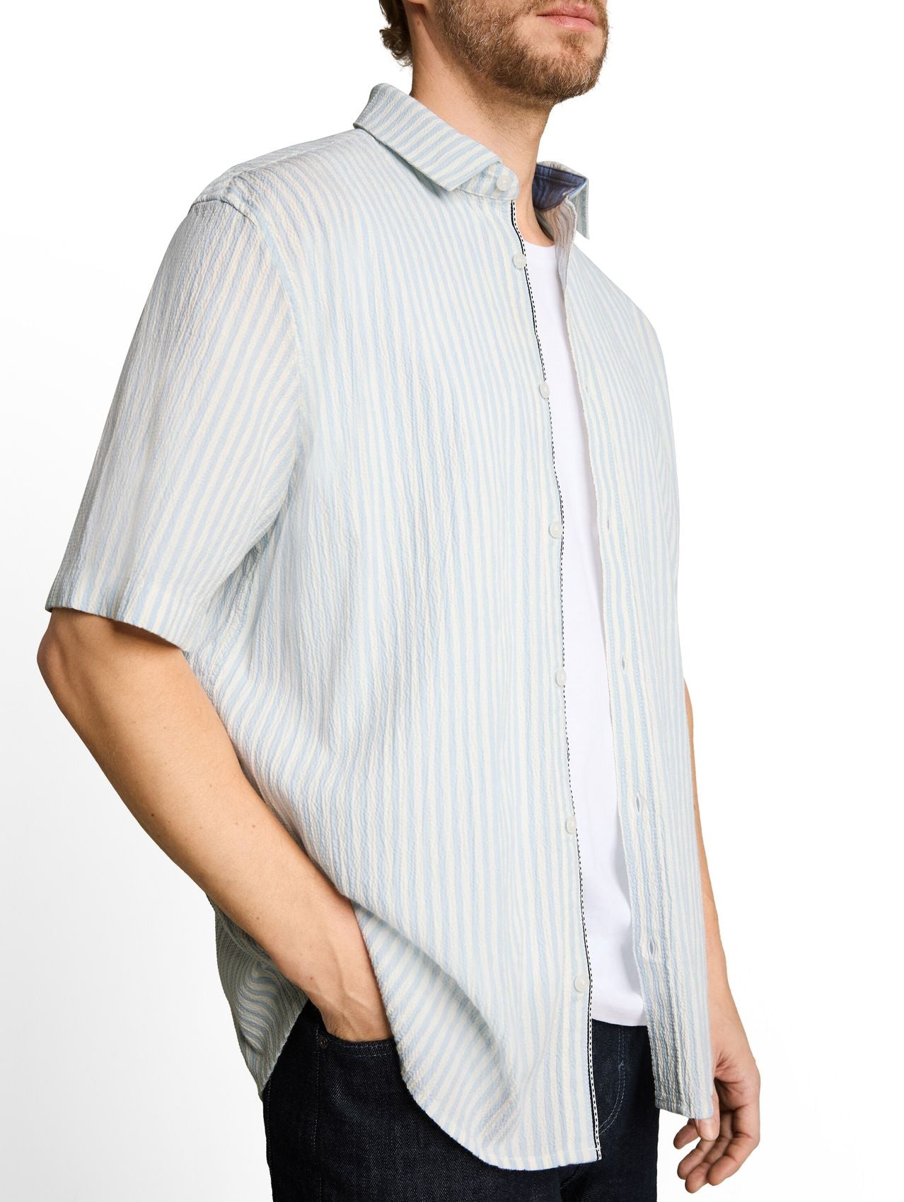 TOM TAILOR Comfort Fit Seersucker Kurzarmhemd