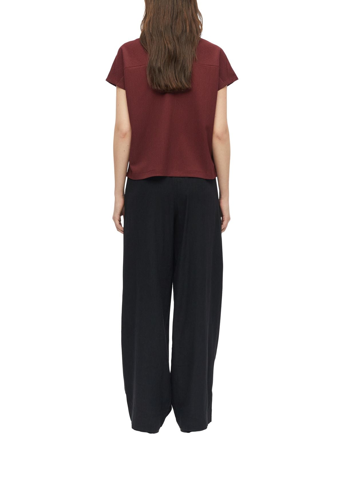 S.OLIVER Strukturiertes V-Neck-T-Shirt im Relaxed Fit