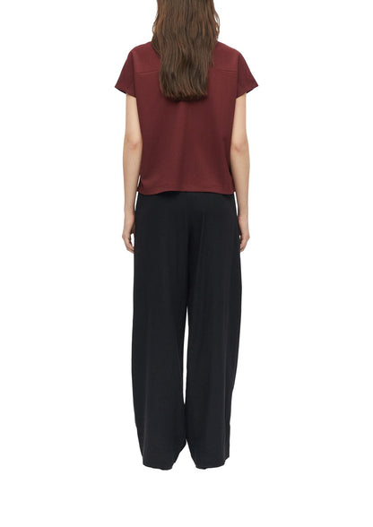 S.OLIVER Strukturiertes V-Neck-T-Shirt im Relaxed Fit