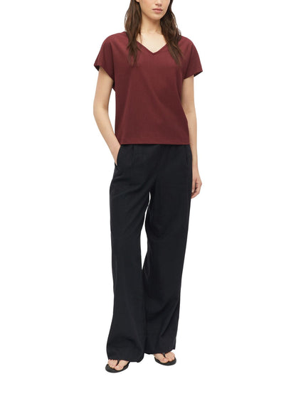 S.OLIVER Strukturiertes V-Neck-T-Shirt im Relaxed Fit