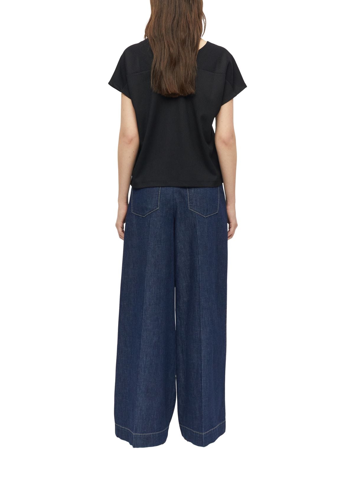 S.OLIVER Strukturiertes V-Neck-T-Shirt im Relaxed Fit