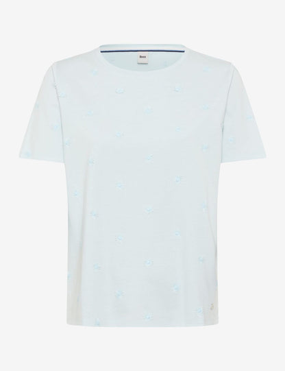 Baumwollshirt mit Blumenstickerei "Cira S"