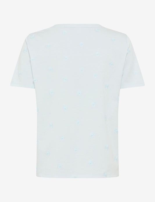 BRAX Baumwollshirt mit Blumenstickerei "Cira S"