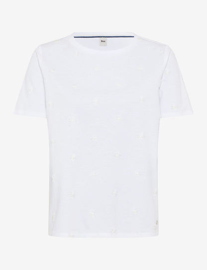 Baumwollshirt mit Blumenstickerei "Cira S"