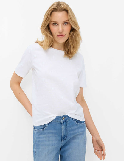 Baumwollshirt mit Blumenstickerei "Cira S"