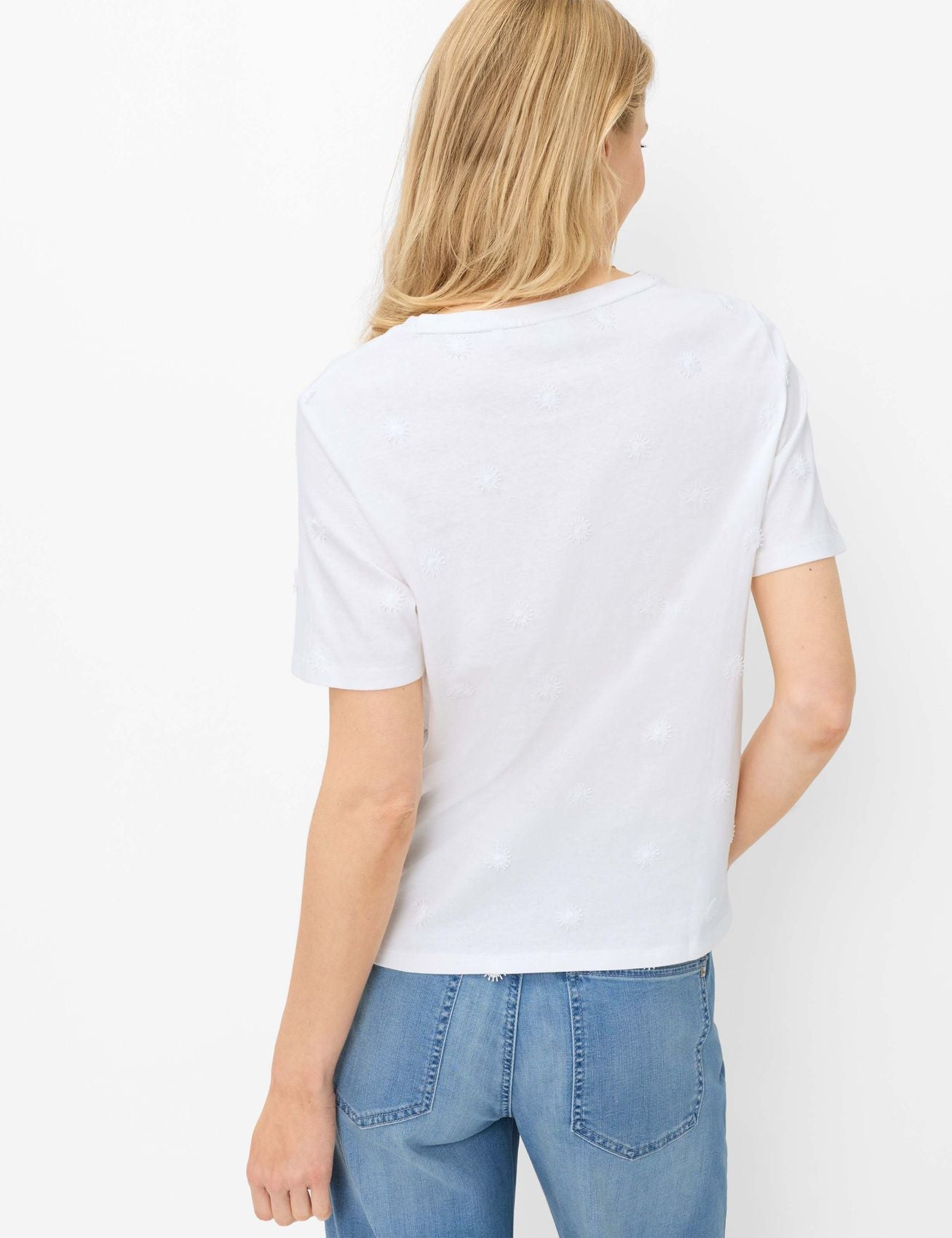 Baumwollshirt mit Blumenstickerei "Cira S"