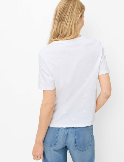 Baumwollshirt mit Blumenstickerei "Cira S"