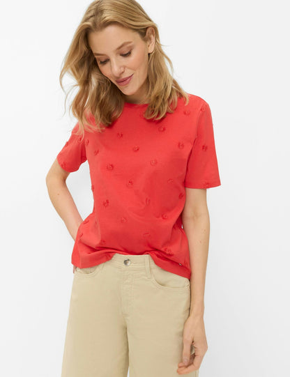 Baumwollshirt mit Blumenstickerei "Cira S"