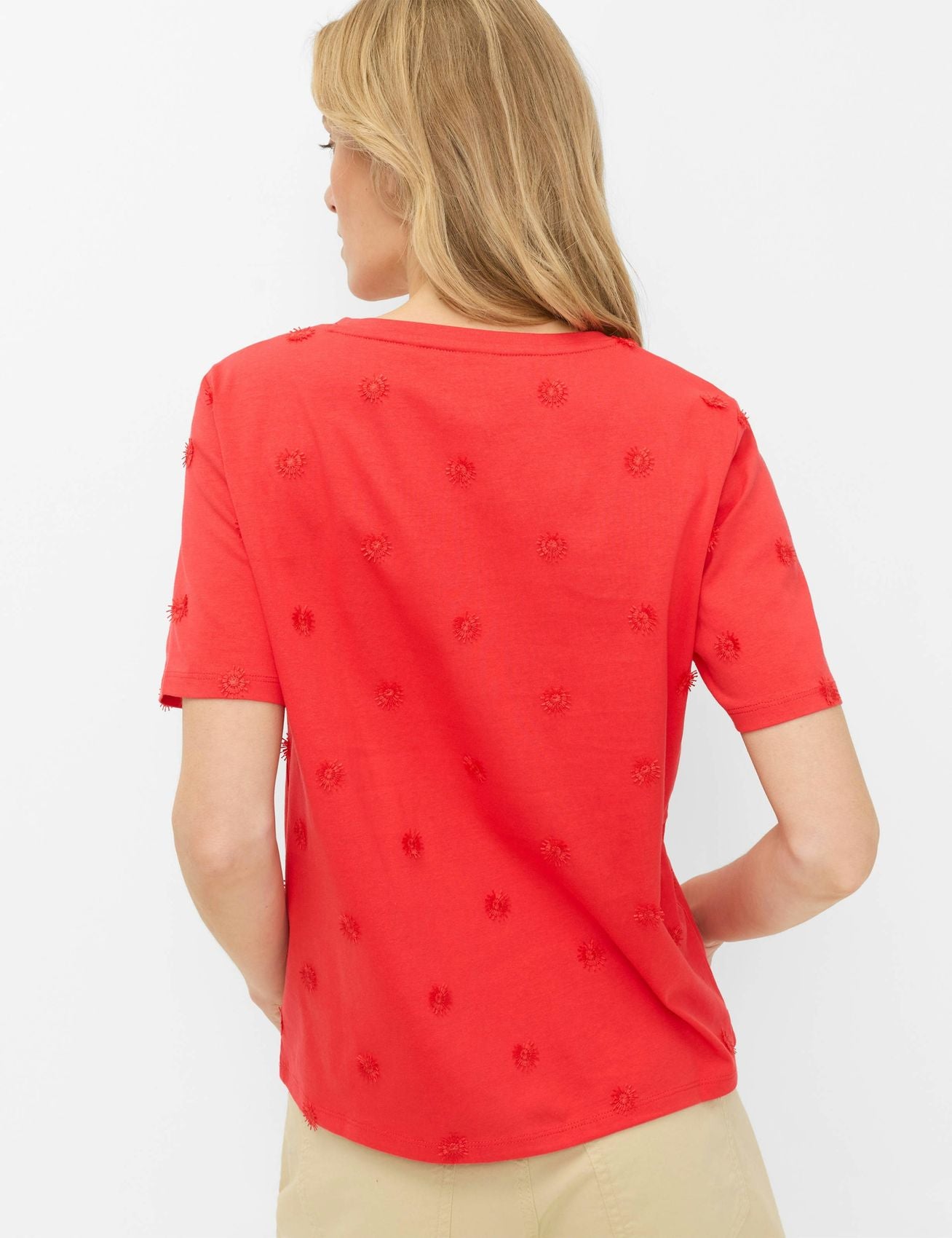 Baumwollshirt mit Blumenstickerei "Cira S"