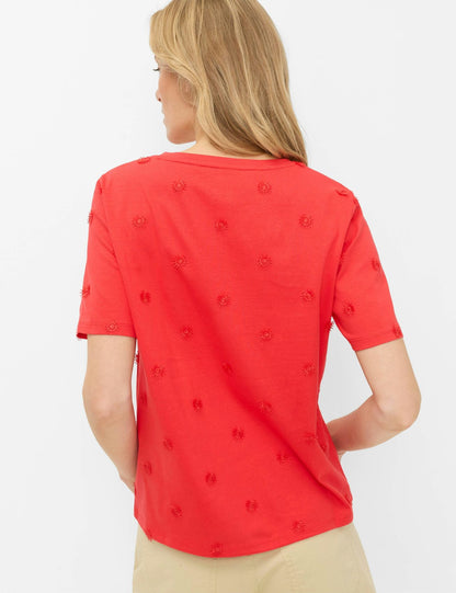 Baumwollshirt mit Blumenstickerei "Cira S"