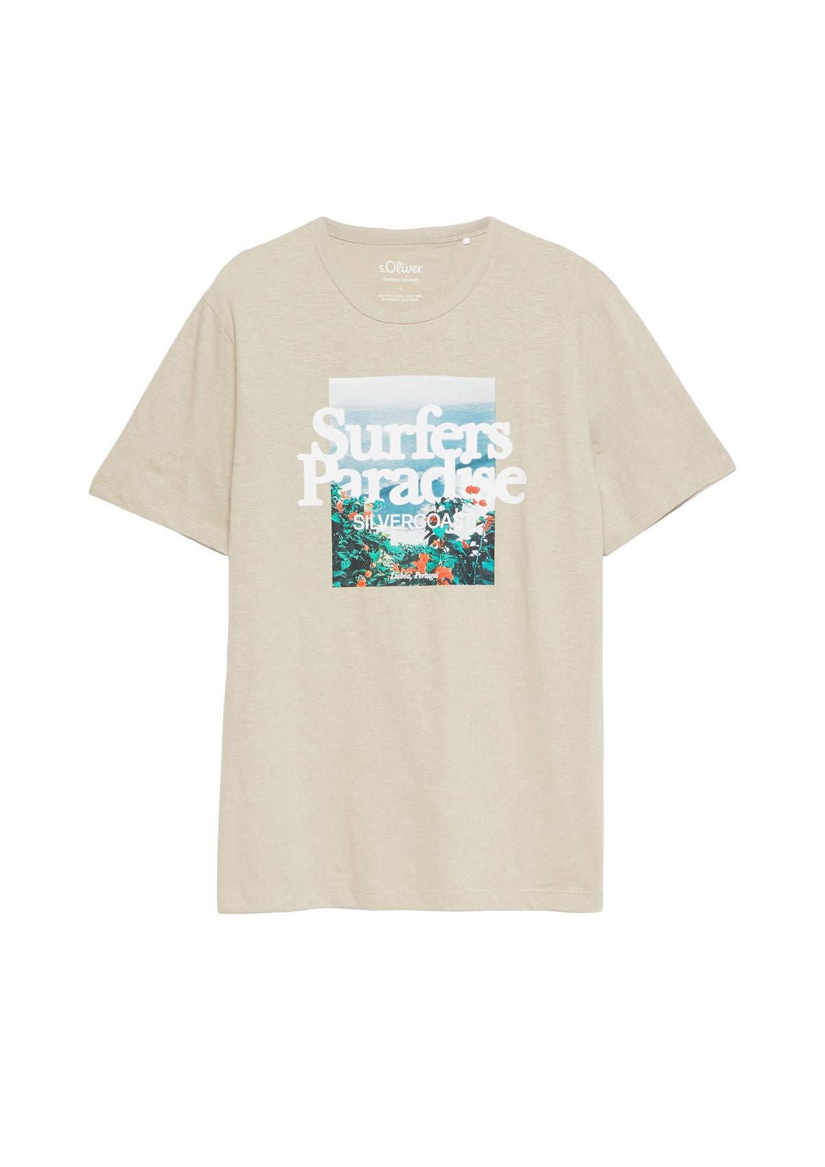 S.OLIVER Flammgarn-T-Shirt mit Artwork