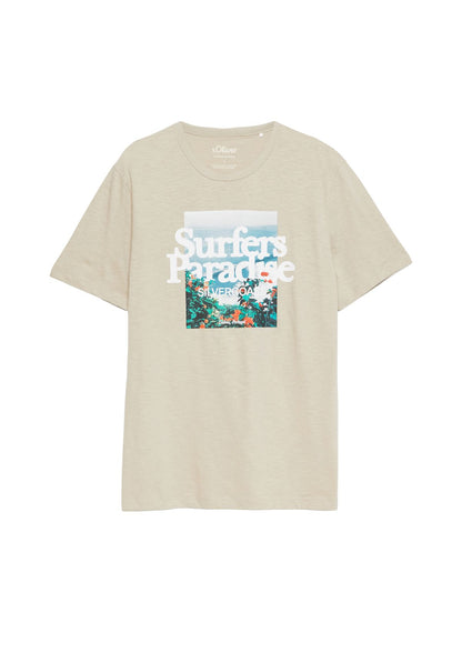 S.OLIVER Flammgarn-T-Shirt mit Artwork