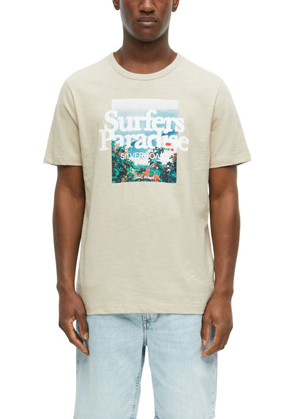 S.OLIVER Flammgarn-T-Shirt mit Artwork
