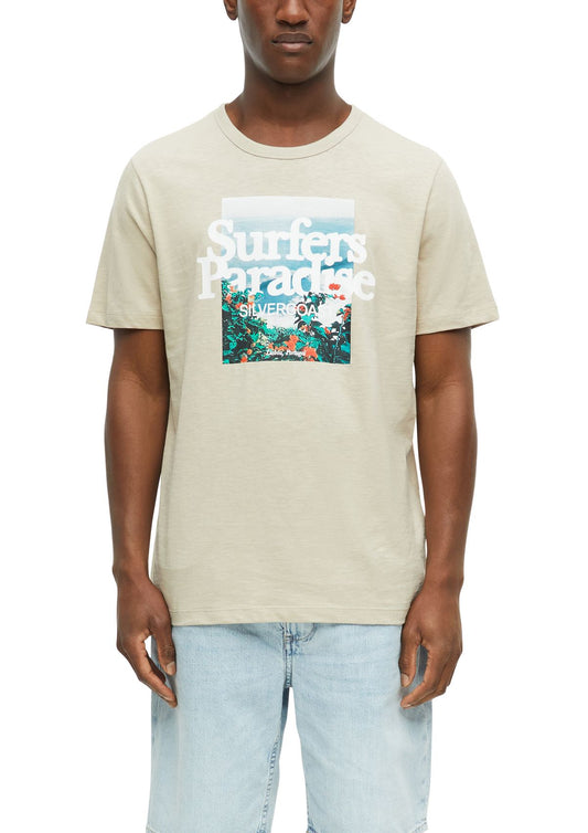 S.OLIVER Flammgarn-T-Shirt mit Artwork
