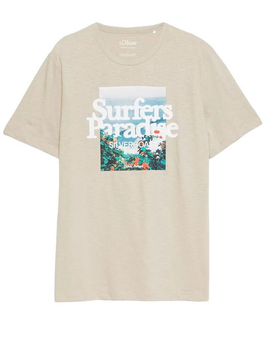 S.OLIVER Flammgarn-T-Shirt mit Artwork