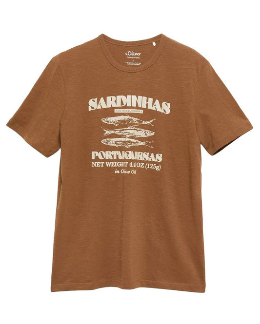 S.OLIVER Flammgarn-T-Shirt mit Artwork