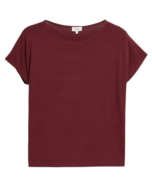 S.OLIVER Fließendes Jersey-Shirt mit überschnittenen Schultern