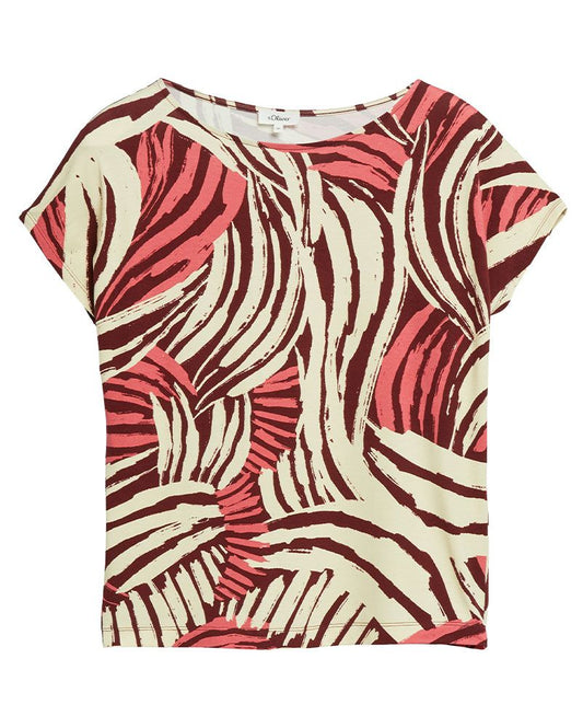 S.OLIVER Jersey-T-Shirt mit überschnittenen Ärmeln