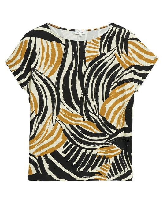 S.OLIVER Jersey-T-Shirt mit überschnittenen Ärmeln