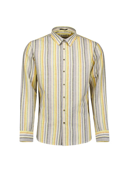 Shirt Yarn Dyed Stripes With Linen