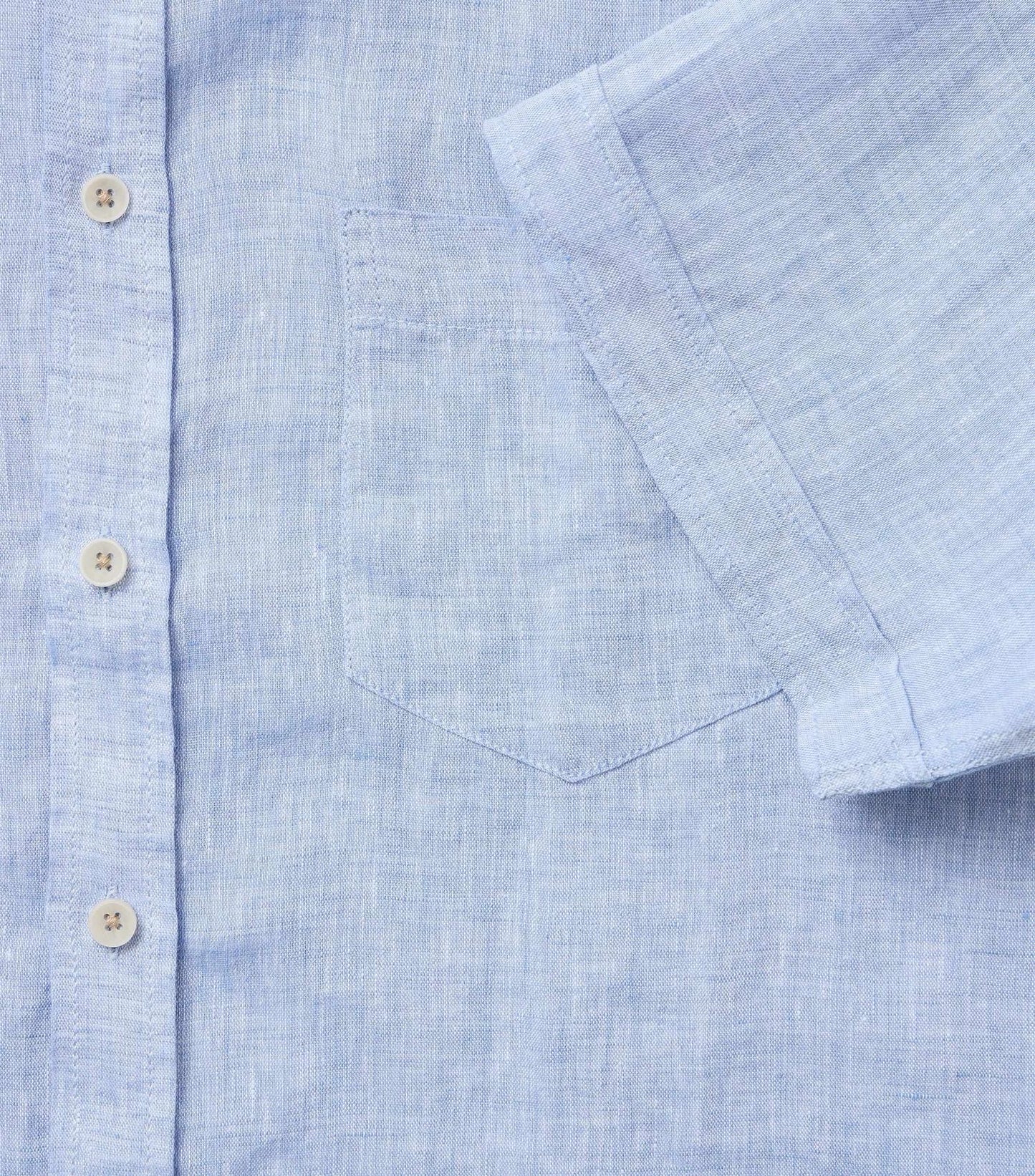 CASA MODA Kurzarm-Leinenhemd mit Button-Down Kragen
