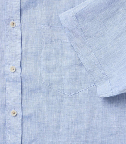 CASA MODA Kurzarm-Leinenhemd mit Button-Down Kragen