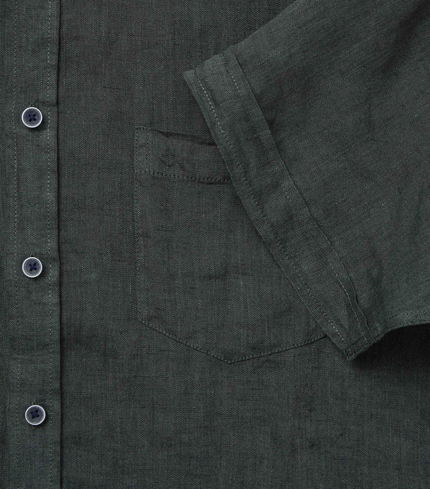 CASA MODA Kurzarm-Leinenhemd mit Button-Down Kragen