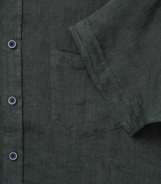 CASA MODA Kurzarm-Leinenhemd mit Button-Down Kragen