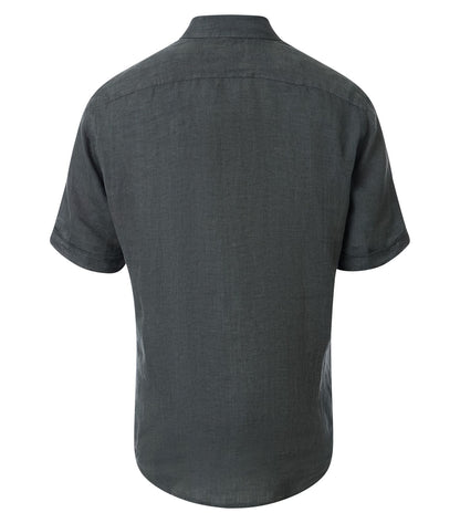 CASA MODA Kurzarm-Leinenhemd mit Button-Down Kragen