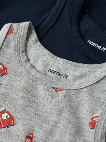 BESTSELLER NMMTANK TOP 2P GREY FIRETRUCK NOOS
